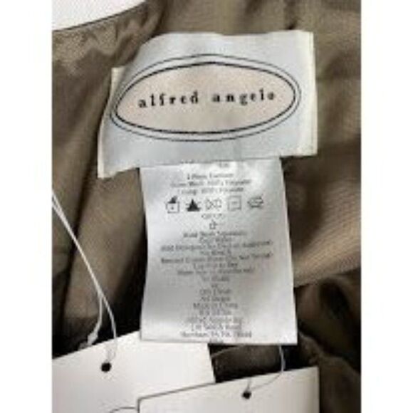 ALFRED ANGELO 2Pc Green Brown Beaded Jacket & Dress Sz 8 Formal MOB NEW - Picture 6 of 12